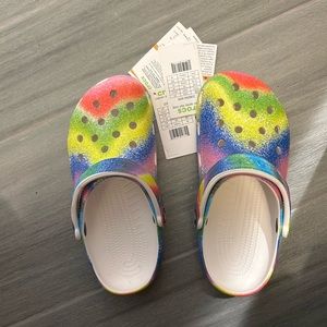 rainbow crocs